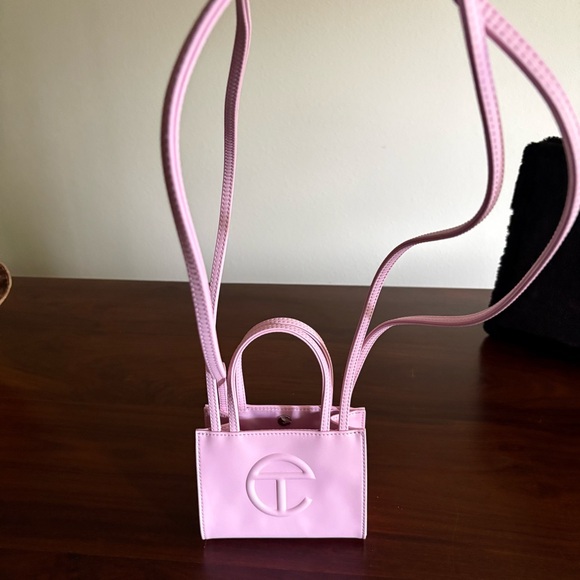 Telfar Small Shopping Bag Shoulder Crossbody Bag Pink Bubblegum - Picture 3 of 16